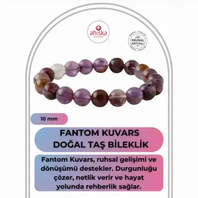 Fantom Kuvars 10mm Doğal Taş Bileklik - Doğal Taş (1)