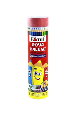 Fatih Metal Tüp Kuru Boya Kalemi 24 Renk Tam Boy - 3