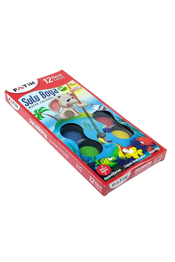 Fatih Sulu Boya 12 Renk Büyük Boy K-12 - 2