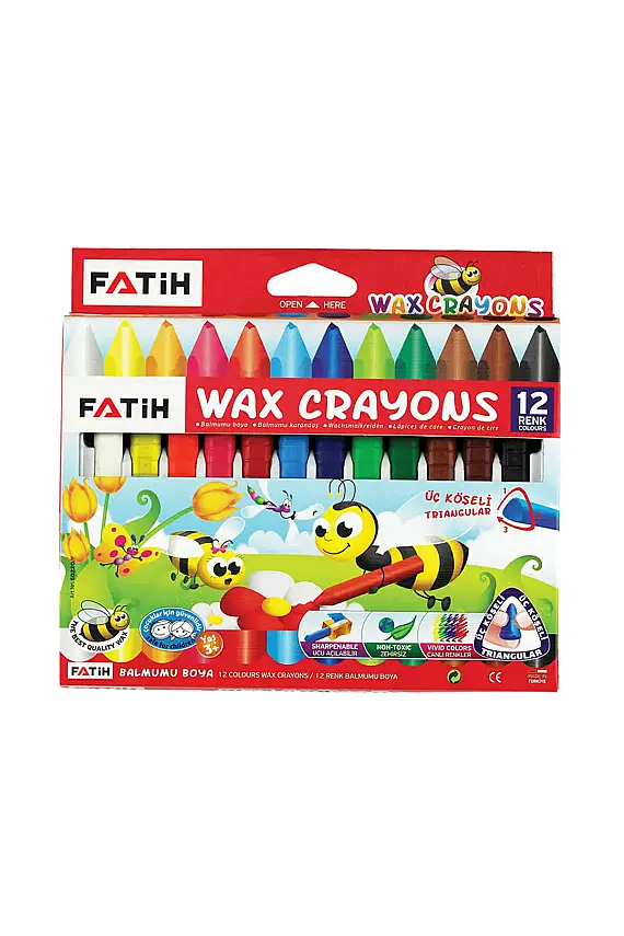 Fatih Üçgen Jumbo Mum Boya 12 Renk - 1