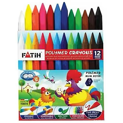 Fatih Üçgen Mum Boya 12 Renk - Fatih