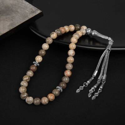 Fosil Mercan Doğal Taş Tesbih 33lük - 8mm - Doğal Taş