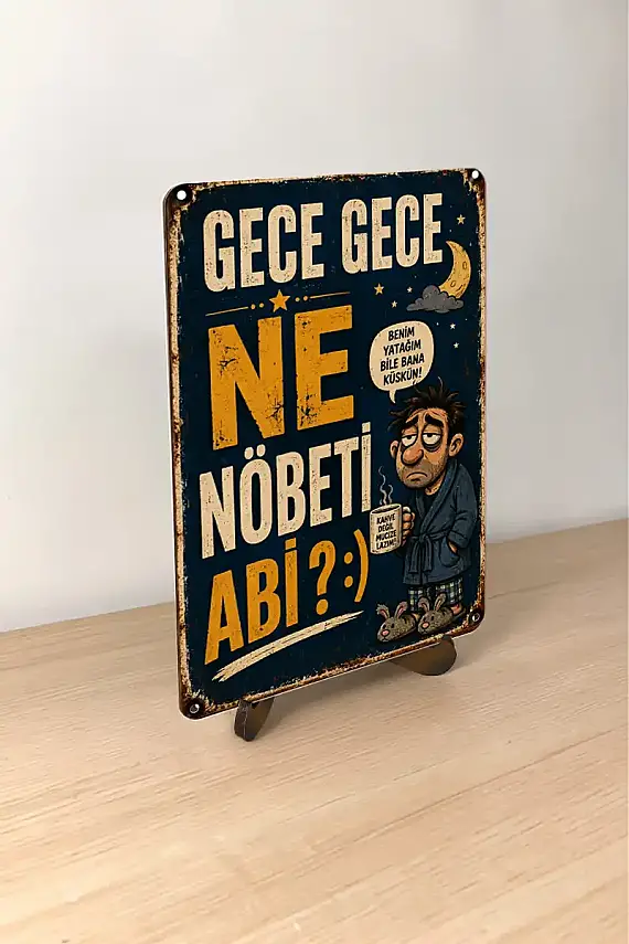 Gece Gece Ne Nöbeti Abi MiniDekor Magnet Ayaklı 9×13,5 cm - 2