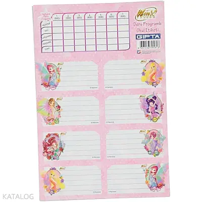 Gıpta 3130 Winx Ders Programlı Okul Etiketi 16 x 24 3 Yp - Gıpta (1)