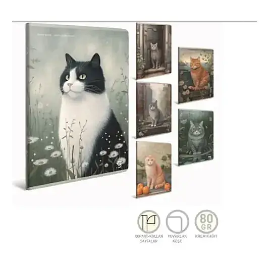Gıpta Echo Book Çizgili Defter 60 Yp 13 x 18 Karton Kapak Tel Dikiş - 1