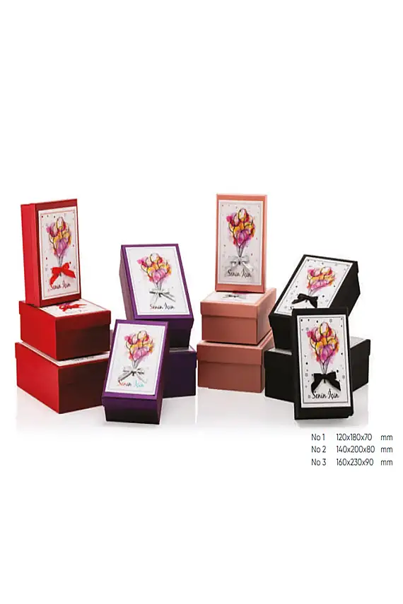 Gıpta For You Mix 3 Lü 4 Renk Mix 2 No Lu Hediyelik Kutu BX9299-02 - 1