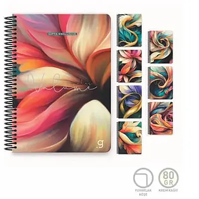 Gıpta Volume Çizgili Defter 100 Yp 17 x 24 Sert Kapak Spiralli - 1