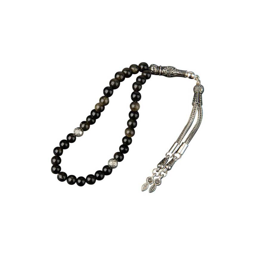 Golden Obsidyen Doğal Taş Tesbih 33lük - 6mm - 2
