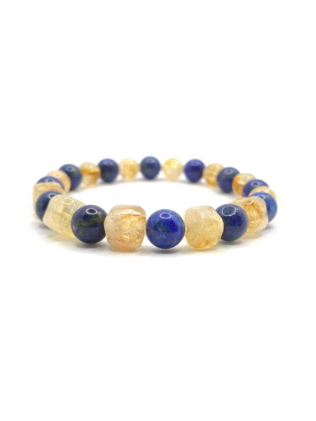 Hakiki Orijinal Sertifikalı Sitrin - Lapis Doğal Taş Bileklik 8mm - 1