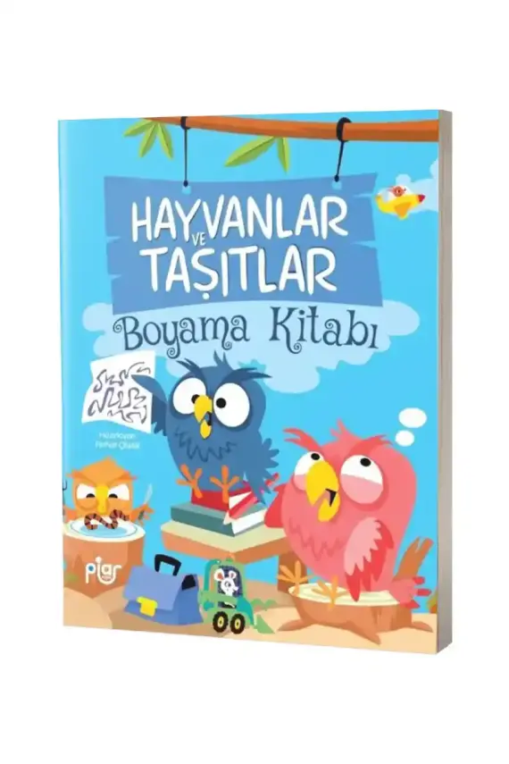 Hayvanlar ve Taşıtlar Boyama Kitabı - 1