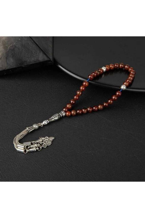 Hessonit Lal Doğal Taş Tesbih 33lük - 6mm - 1