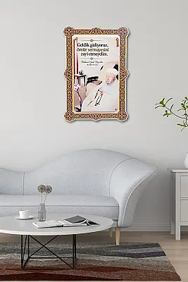 Hikmetli Sözler Ömür Sermayesi Çift Katmanlı Duvar Tablosu 54×34 cm - Bemenda (1)