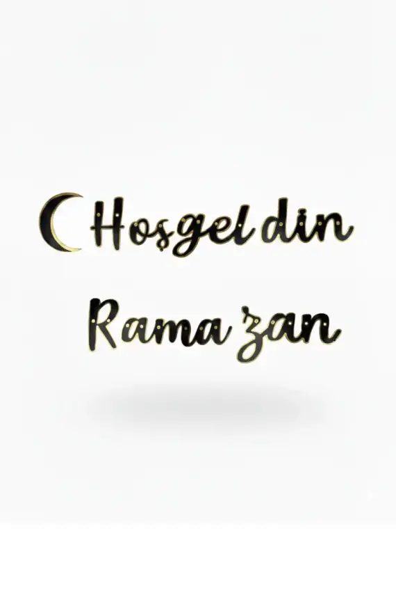 Hoş geldin Ramazan Varaklı Kaligrafi Yazı - 1