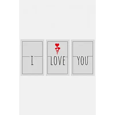 I love you 3lü Mdf Tablo - 1