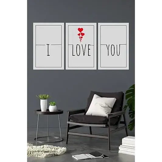 I love you 3lü Mdf Tablo - 2
