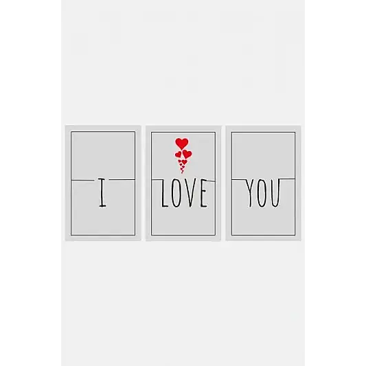 I love you 3lü Mdf Tablo - 3