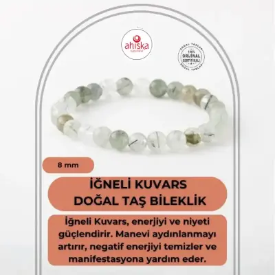 İğneli Kuvars 8mm Doğal Taş Bileklik - Doğal Taş (1)
