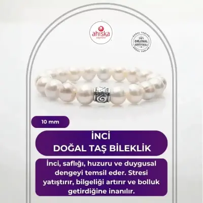 İnci 10mm Doğal Taş Bileklik - Doğal Taş (1)