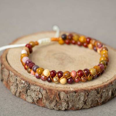 Jasper 3-4mm Çift Sıra Doğal Taş Bileklik - Doğal Taş