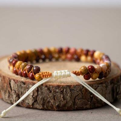 Jasper 3-4mm Çift Sıra Doğal Taş Bileklik - Doğal Taş (1)