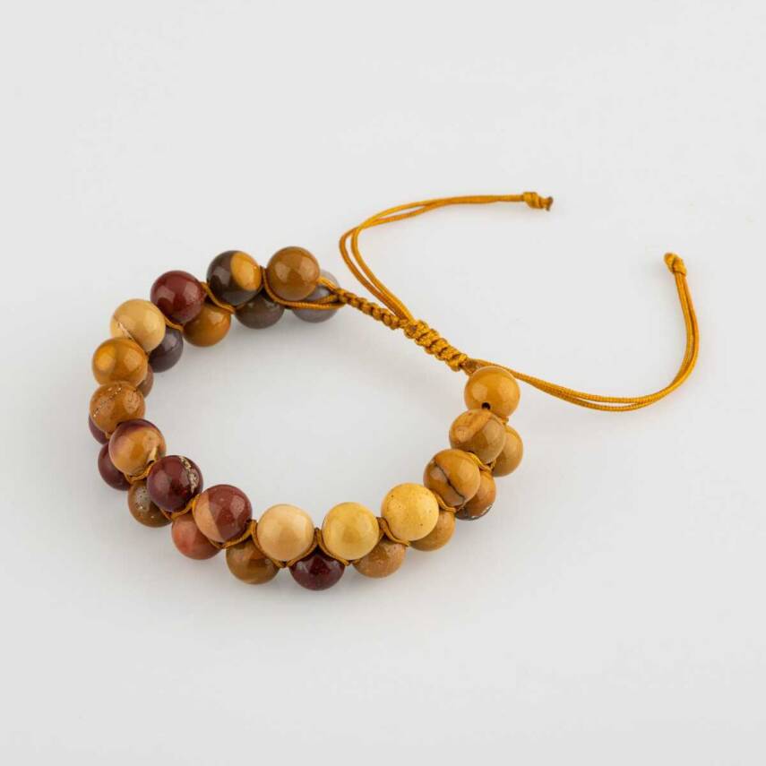 Jasper 8mm Çift Sıra Makrome Doğal Taş Bileklik - 1