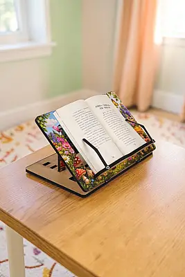 Kapibara Ahşap Kitap Okuma Standı | Meraklı Kapibara Rahlesi - Bemenda (1)