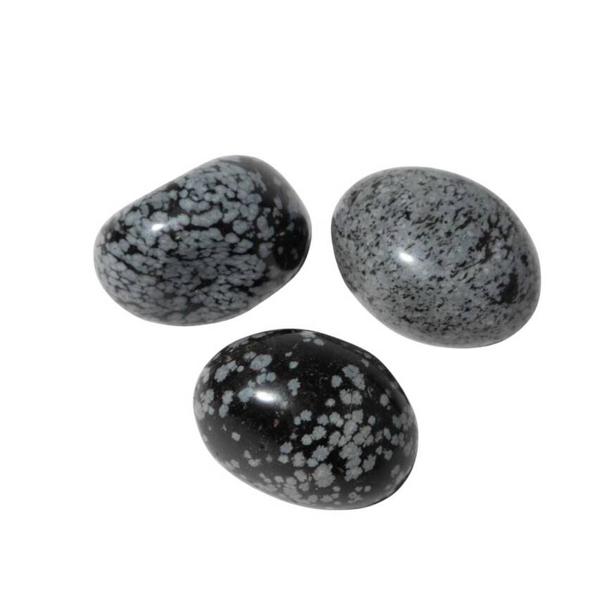 Karlı Obsidyen Doğal Taş Tımbıl El Taşı - 3