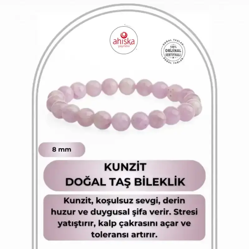 Kunzit 8mm Doğal Taş Bileklik - 2