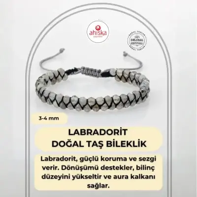 Labradorit 3-4mm Çift Sıra Doğal Taş Bileklik - Doğal Taş (1)