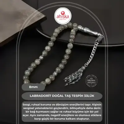 Labradorit Doğal Taş Tesbih 33lük - 8mm - Doğal Taş (1)