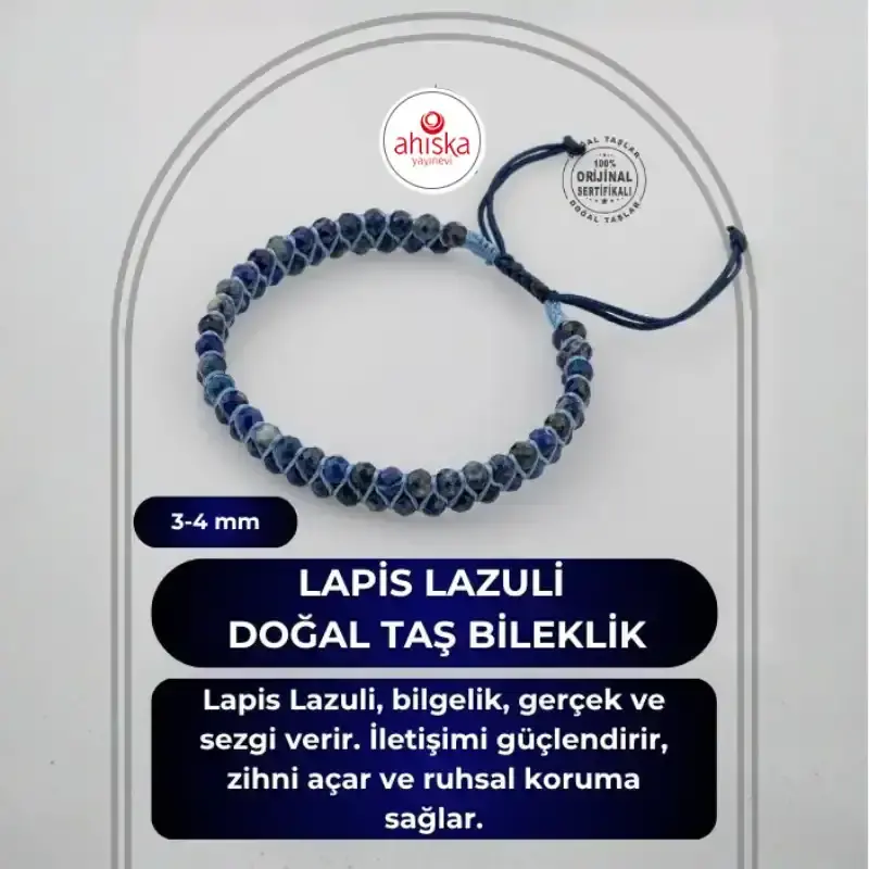 Lapis Lazuli 3-4mm Çift Sıra Doğal Taş Bileklik - 2
