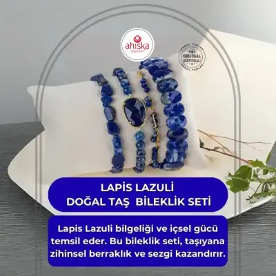 Lapis Lazuli Doğal Taş Kadın Bileklik Seti - Doğal Taş (1)