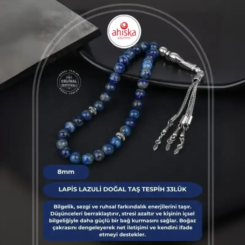 Lapis Lazuli Doğal Taş Tesbih 33lük - 8mm - 2