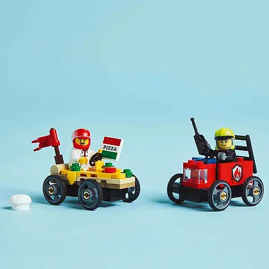 Lego City Pizza Arabası İtfaiye Kamyonuna Karşı Yarış Arabası Paketi 60458 - 2