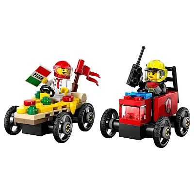 Lego City Pizza Arabası İtfaiye Kamyonuna Karşı Yarış Arabası Paketi 60458 - 6