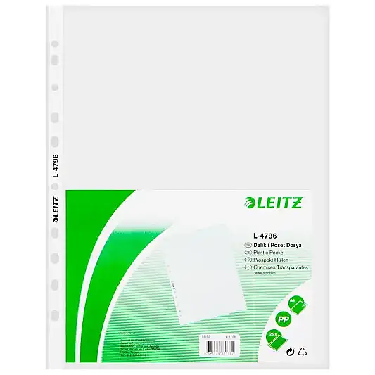 Leitz Delikli Şeffaf Poşet Dosya A4 - 1