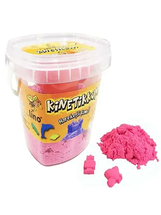 Lino Kinetik Kum 500 gr Pembe Kova + 3 Kalıp - 1