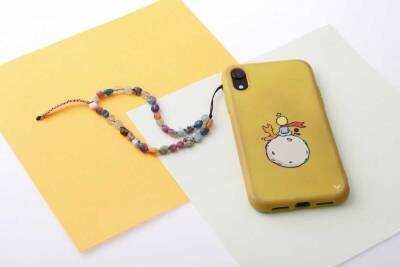 Makrome Örgü Doğal Taş Telefon İpi - 5