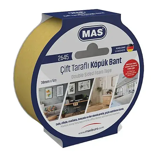 Mas 2645 Çift Tarafli Köpük Bant 38 x 5 mm - 1