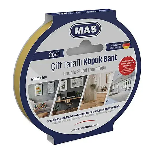Mas 2641 Çift Taraflı Köpük Bant 12 x 5 mm - 2