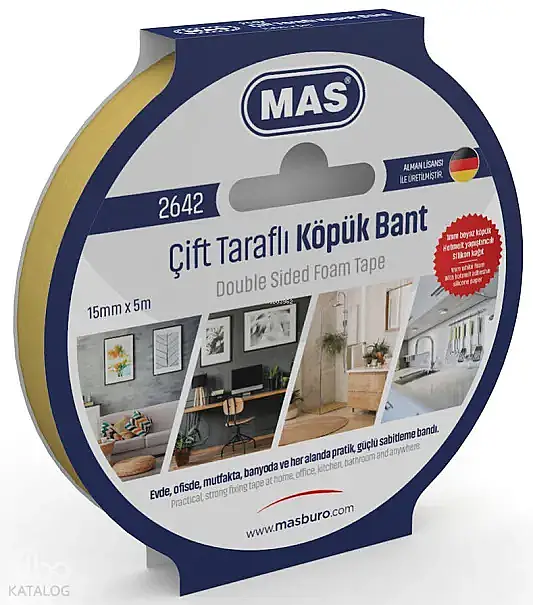 Mas 2642 Çift Taraflı Köpük Bant 15 x 5 mm - 1