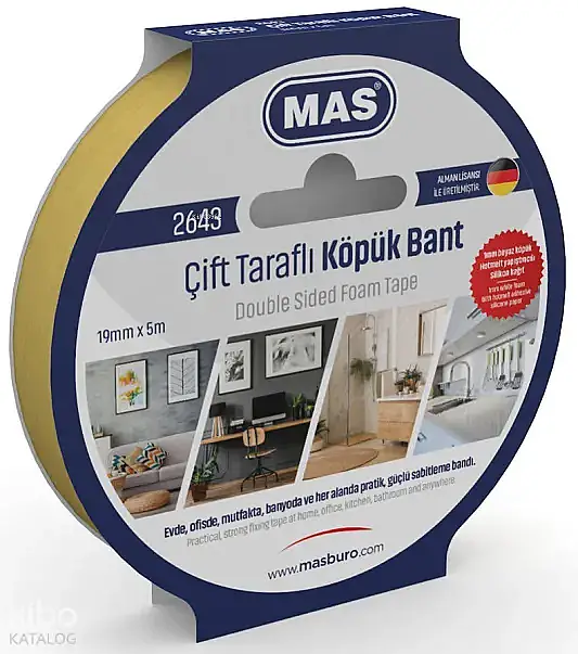 Mas 2643 Çift Taraflı Köpük Bant 19 x 5 mm - 1