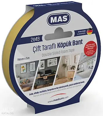 Mas 2643 Çift Taraflı Köpük Bant 19 x 5 mm - Mas (1)