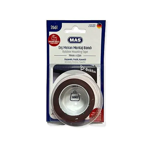Mas 2661 Montaj Bandı Dış Mekan Güçlü 19 mmx1.5m - 1