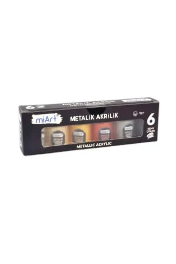 Miart Akrilik Boya Metalik Renkler 30 ml 6 Lı - 2
