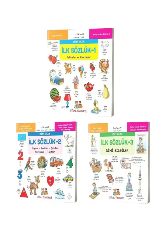 Minikler İçin Dört Dilde Resimli İlk Sözlük 3 Kitap Set - 2