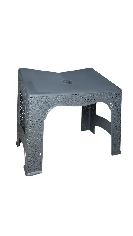 Nakışlı Plastik Rahle - Gri - 3