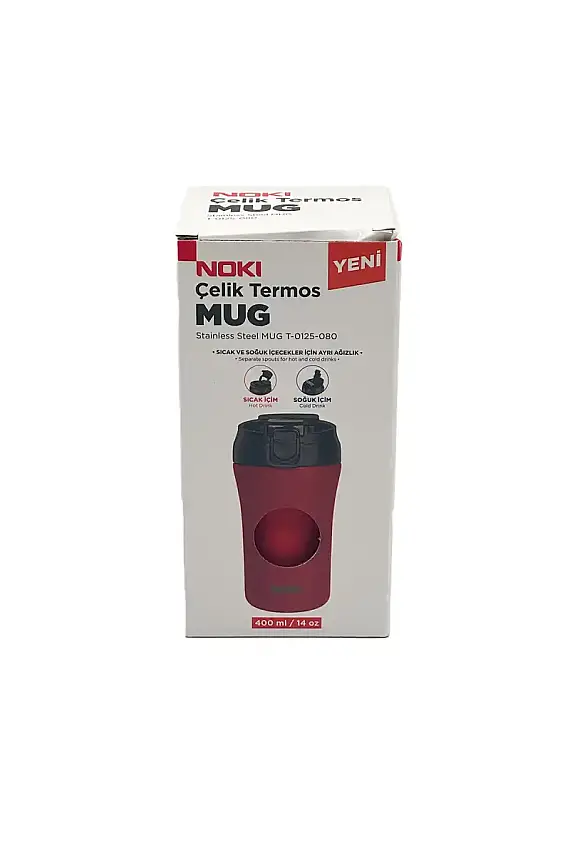 Noki Çelik Kahve Kupası Kırmızı 400 ml - 1