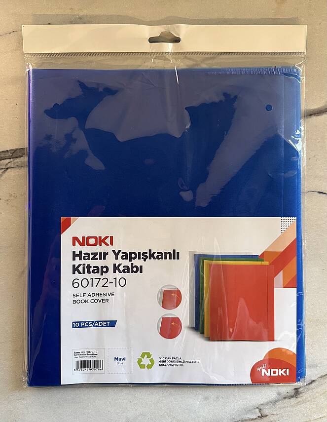 Noki Hazır Yapışkanlı Kitap Kabı A4 10 Lu Mavi - 1