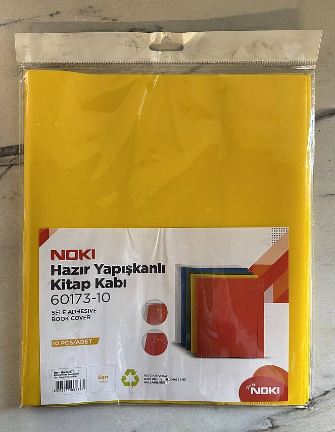 Noki Hazır Yapışkanlı Kitap Kabı A4 10 Lu Sarı - 1